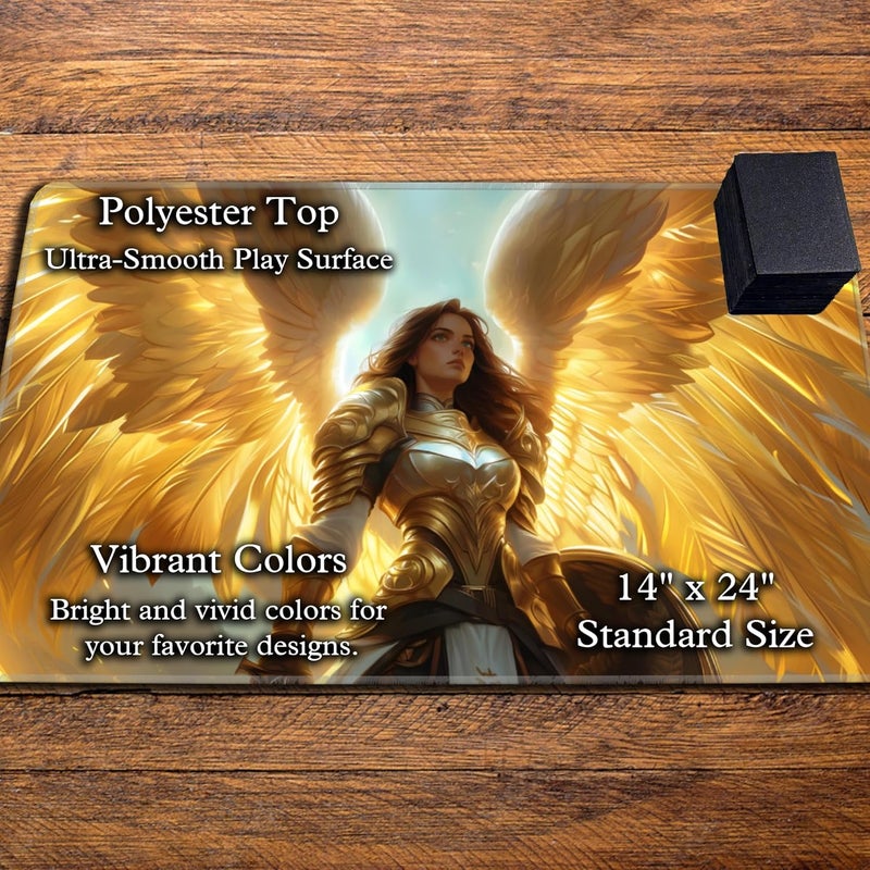 Digital Sorcery Studio Store Card Game Playmat - Premium Stitched Edge - Perfect for MTG Commander Decks (Giada Angel) - Image 3